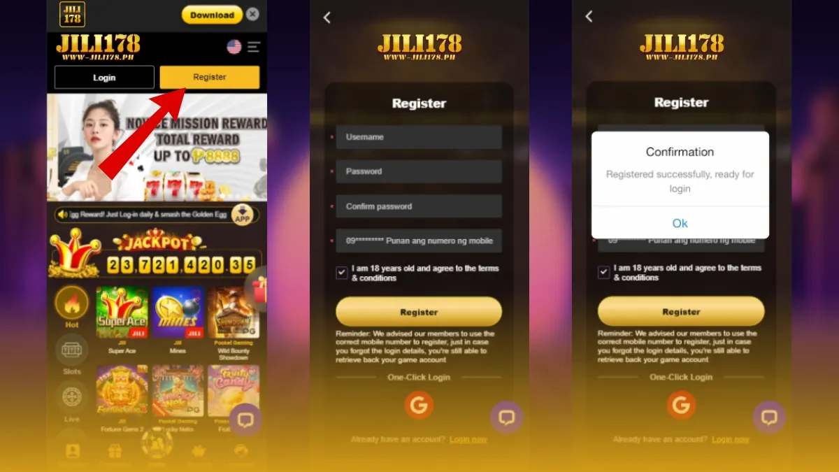 Jili178 Register Form